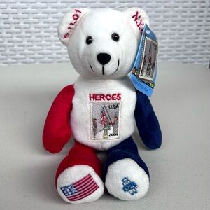 N.Y.C. Heroes 2001 USPS Stamp Patriotic Teddy Bear